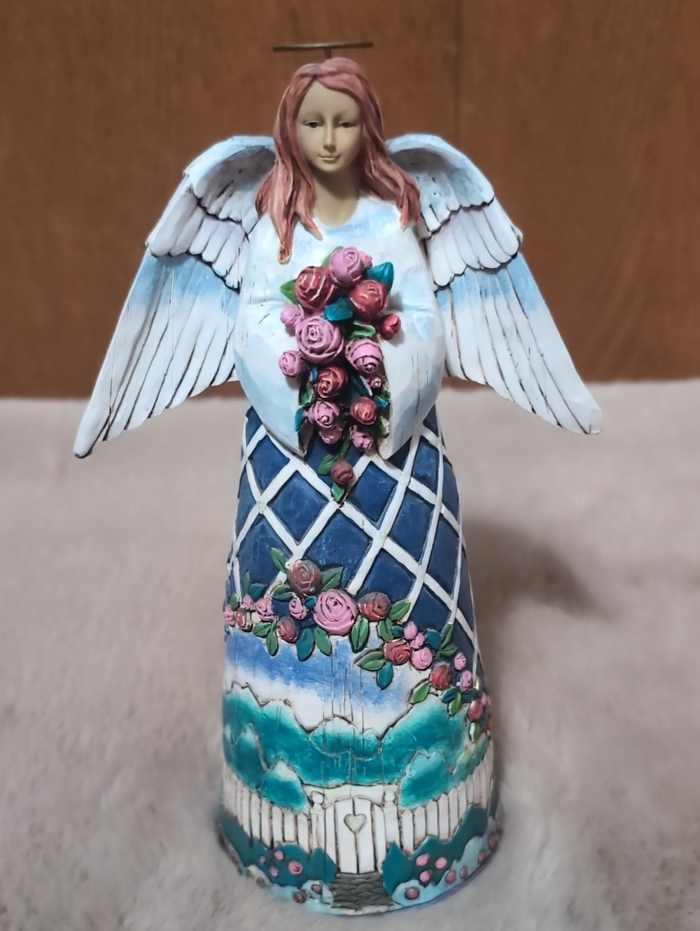 Jim Shore Angel Figurine in Blue, Turquoise and Pink